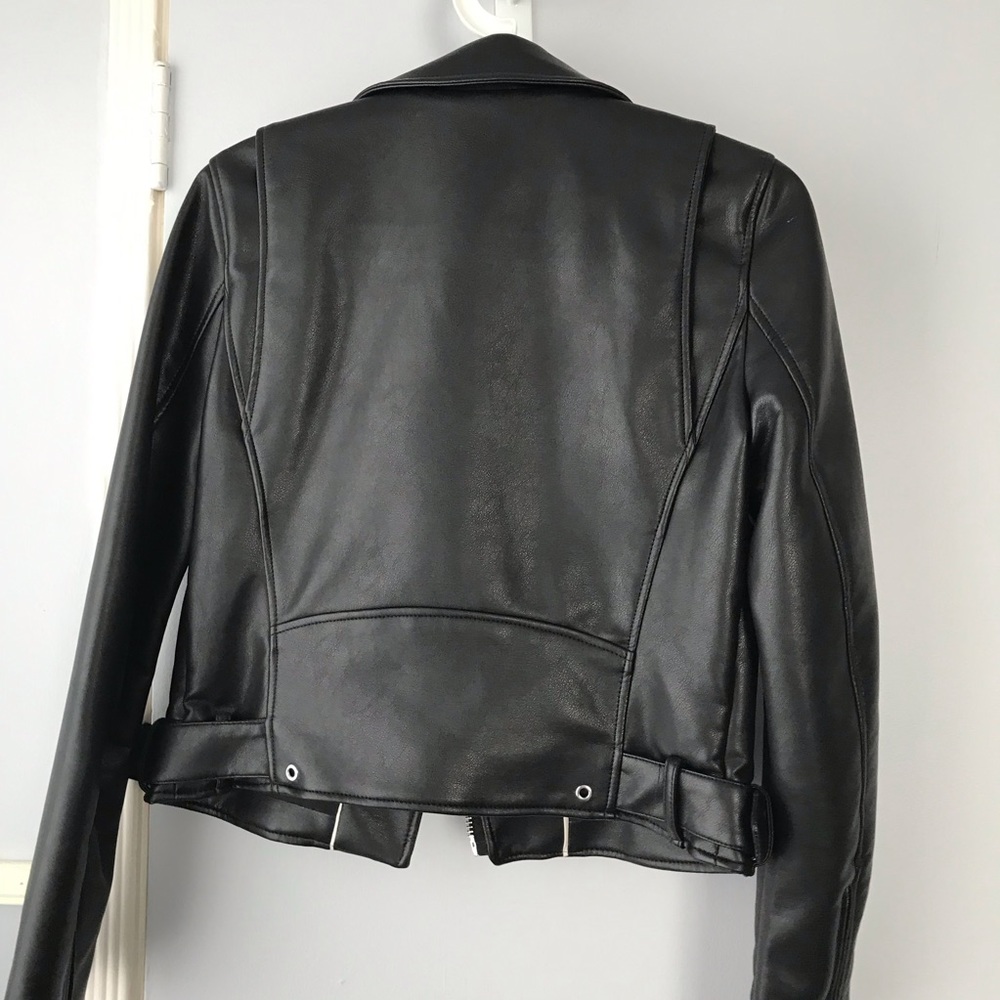 Zara TRF trafaluc leather jacket motorcycle NEW - Picture 4 of 7